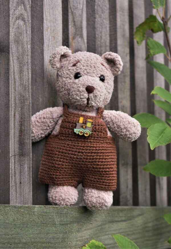 Crochet Teddy in Overalls