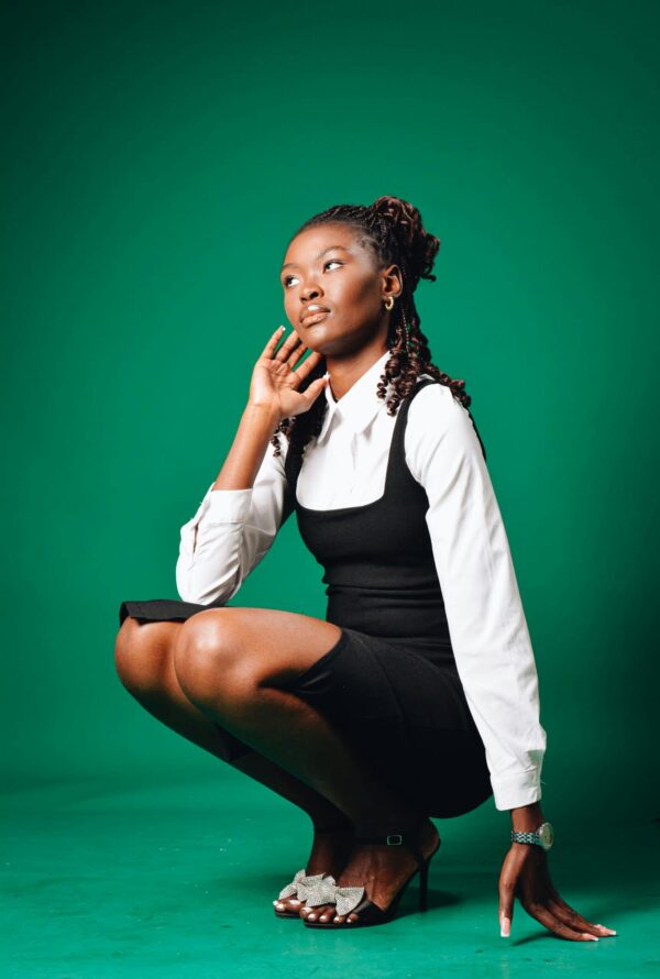 Black and White Overall Skirt